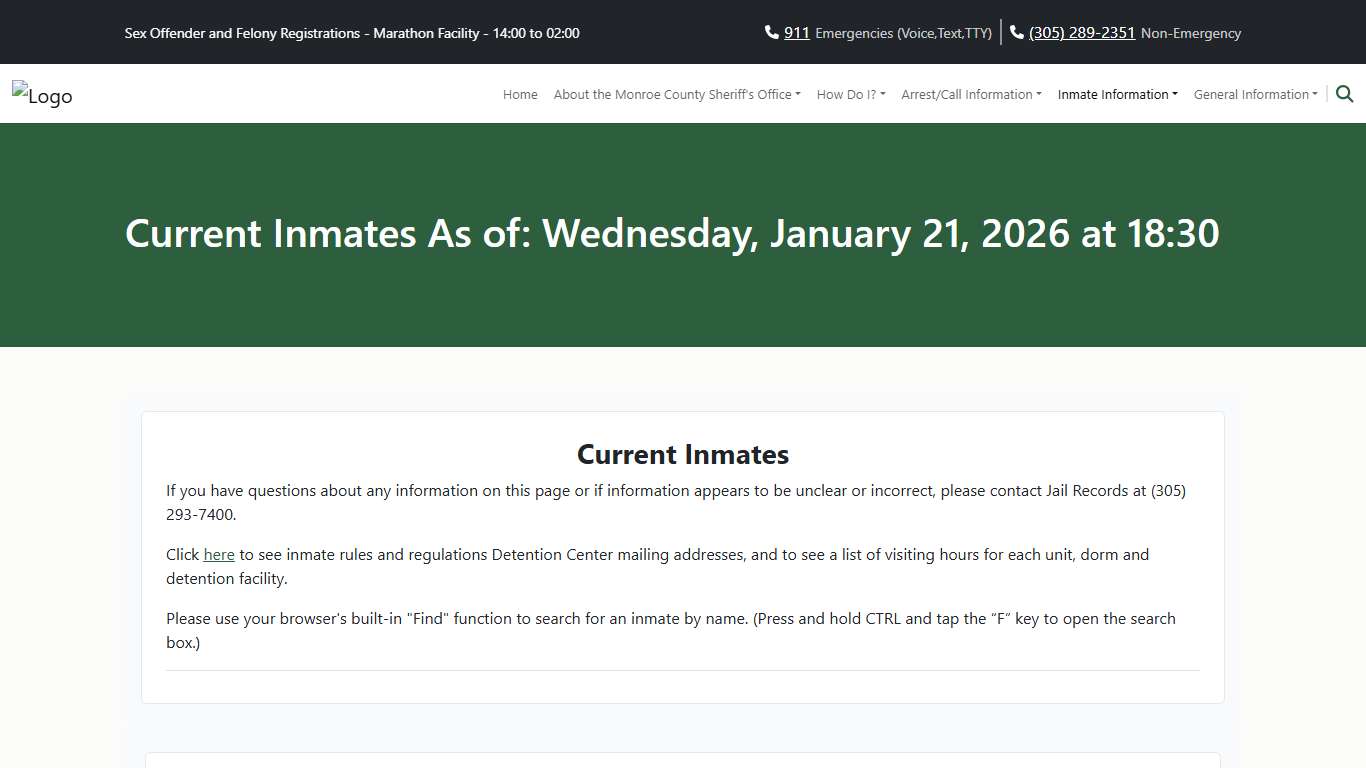 M.C.S.O - Current Inmates